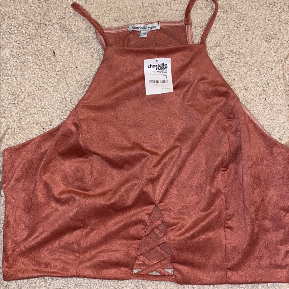Charlotte Russe faux suede crop top